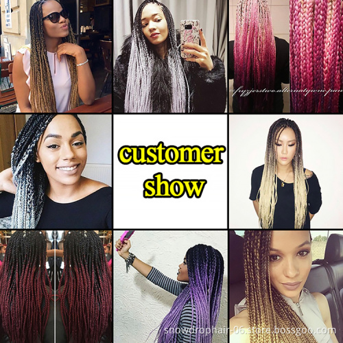 Julianna 24inch Rainbow Rope Ponytail Braids Synthetic Ombre Box Braiding hair Accessories Rubber Band Hair Braids